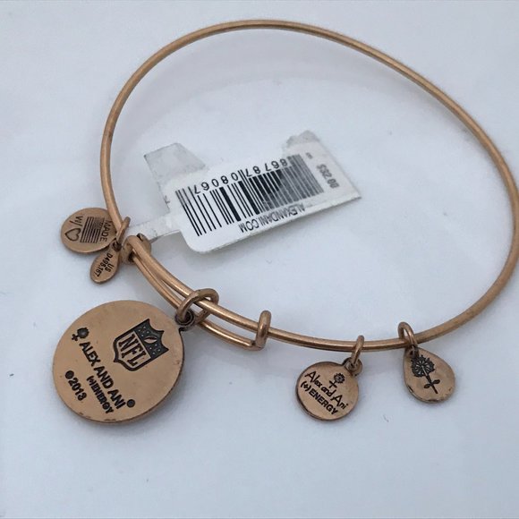 Alex And Ani Energy Bracelet NFL NY Gold Tone Meta - Picture 5 of 7